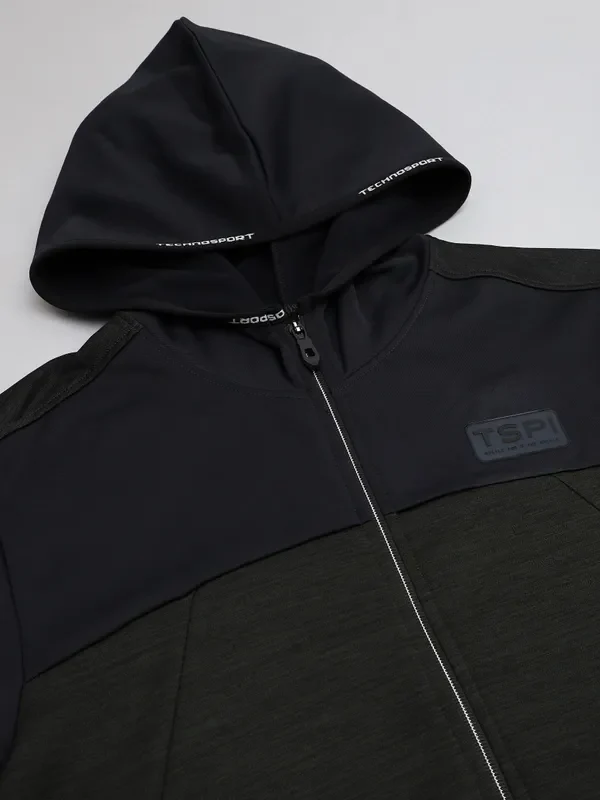 Men Melange Slim Fit Hooded Jacket with TECHNOLITE - Image 8