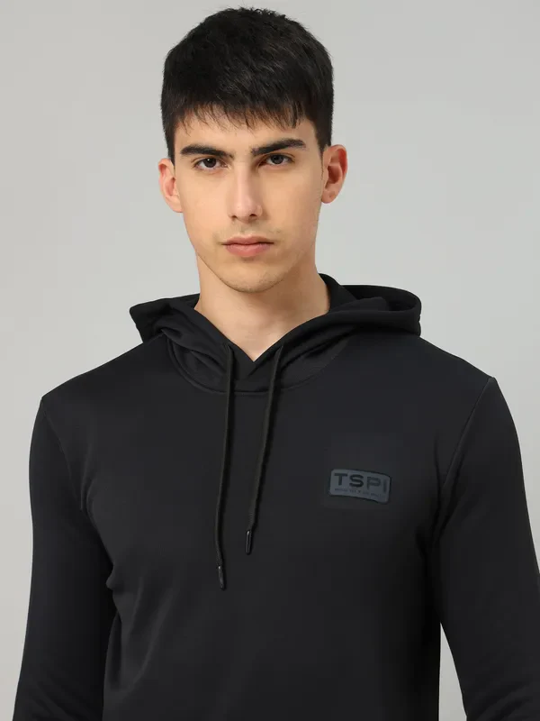 Men Solid Slim Fit Hooded Sweatshirt  with TECHNO DRY - Image 7