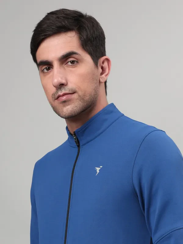 Men Solid Slim Fit Mock Neck Jacket with ELASTO PLUS - Image 6