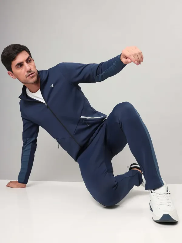 Men Solid Slim Fit Mock Neck Jacket with ELASTO PLUS - Image 4