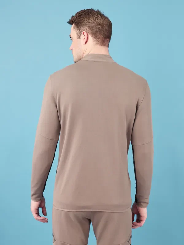 Men Solid Slim Fit Mock Neck Jacket with ELASTO PLUS - Image 3