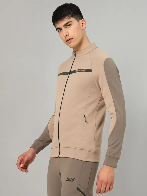 Men Colorblock Slim Fit Mock Neck Jacket with TECHNO GUARD - Image 5