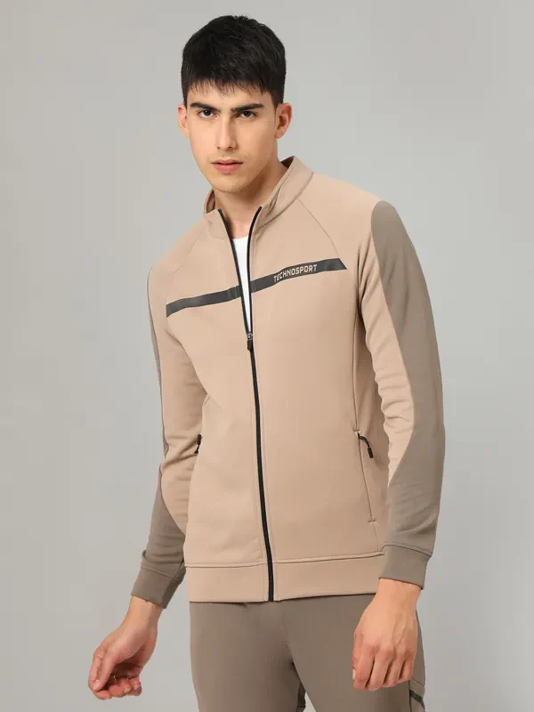 Men Colorblock Slim Fit Mock Neck Jacket with TECHNO GUARD - Image 7