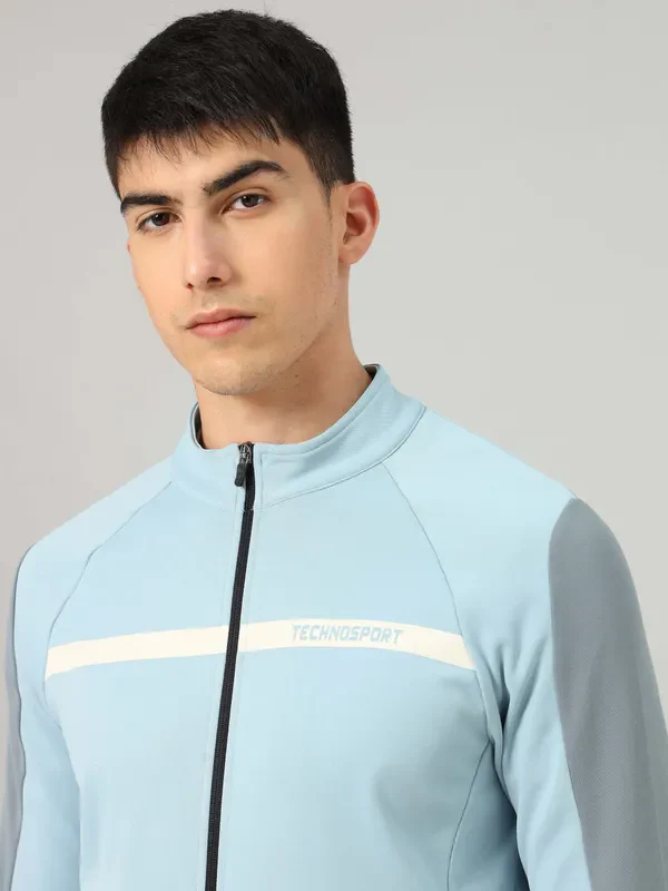 Men Colorblock Slim Fit Mock Neck Jacket with TECHNO GUARD - Image 7