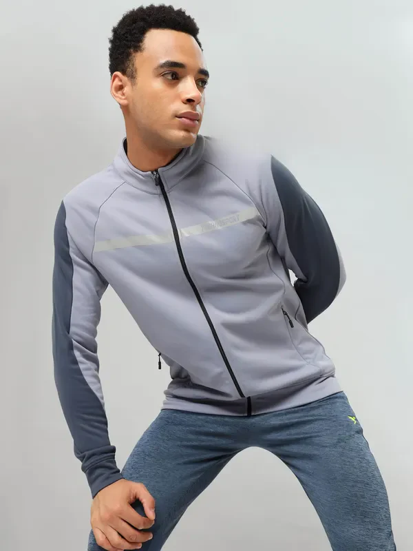Men Colorblock Slim Fit Mock Neck Jacket with TECHNO GUARD - Image 5