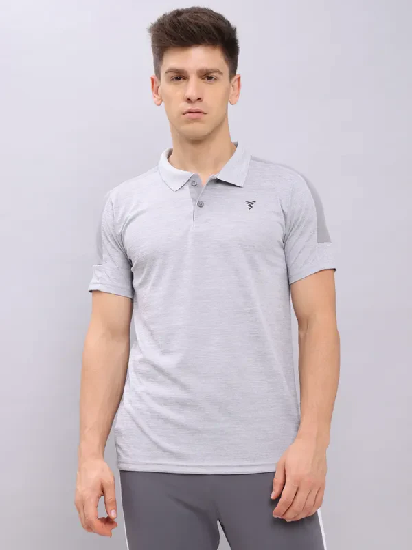Men Melange Slim Fit Polo T-shirt with DOUBLE COOL - Image 5