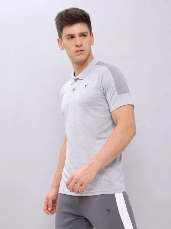 Men Melange Slim Fit Polo T-shirt with DOUBLE COOL - Image 8