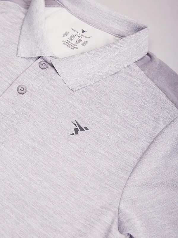 Men Melange Slim Fit Polo T-shirt with DOUBLE COOL - Image 9