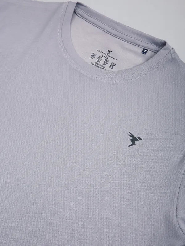 Men Solid Slim Fit Crew Neck T-shirt with ELASTO PLUS - Image 8