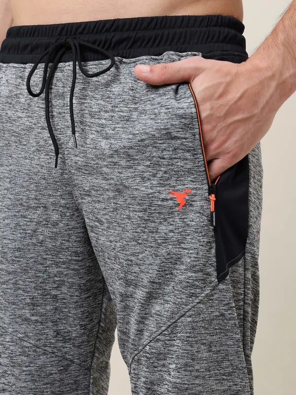 Men Melange Slim Fit Trackpants with TECHNO DRY - Image 5