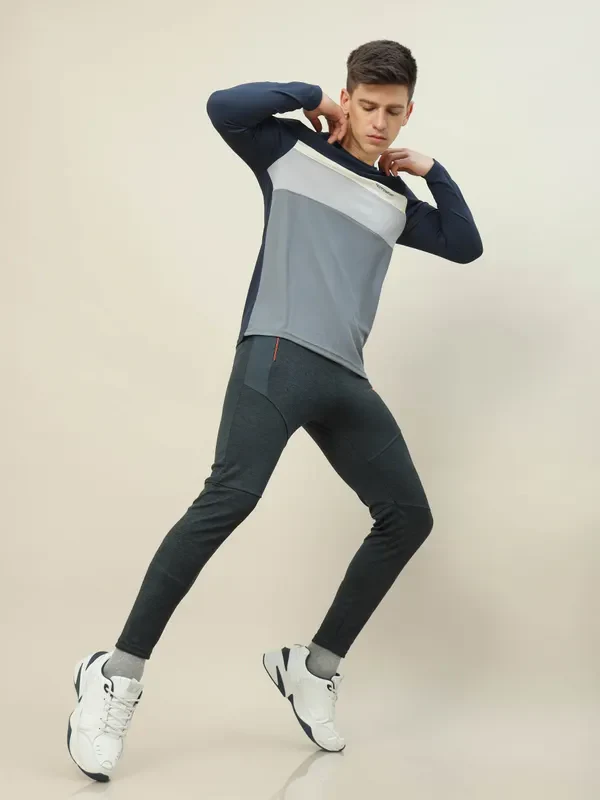 Men Melange Slim Fit Trackpants with TECHNO DRY - Image 3