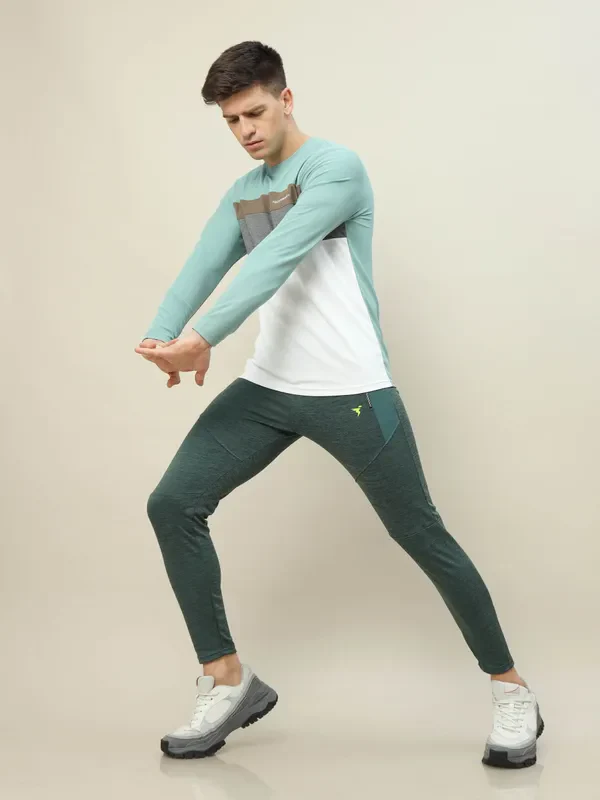 Men Melange Slim Fit Trackpants with TECHNO DRY - Image 2