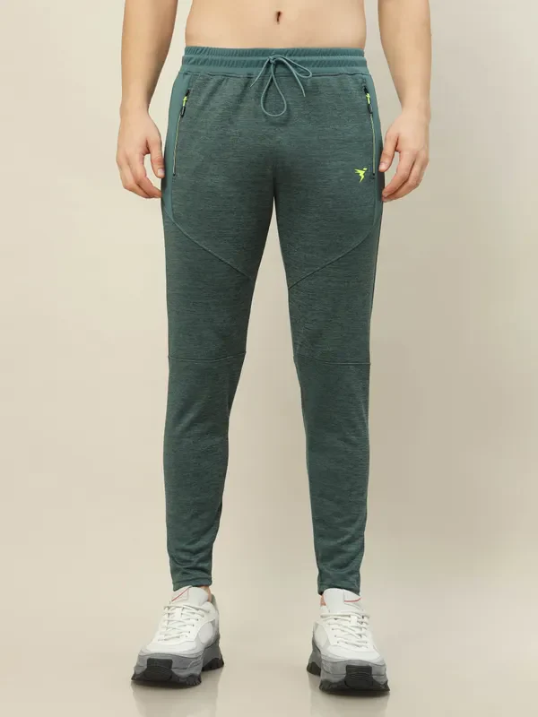 Men Melange Slim Fit Trackpants with TECHNO DRY - Image 3