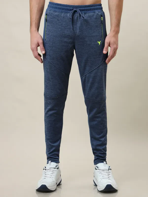 Men Melange Slim Fit Trackpants with TECHNO DRY
