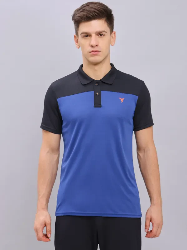 Men Colorblock Relax Fit Polo T-shirt with TECHNO COOL+ - Image 2