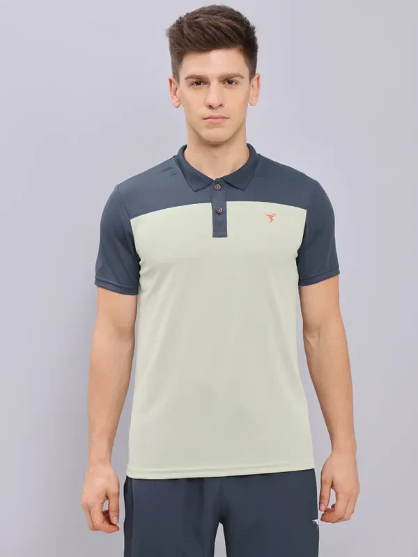 Men Colorblock Relax Fit Polo T-shirt with TECHNO COOL+ - Image 3