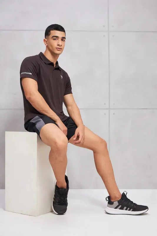 Men Melange Slim Fit Polo T-shirt with DOUBLE COOL - Image 2