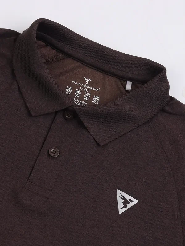 Men Melange Slim Fit Polo T-shirt with DOUBLE COOL - Image 6