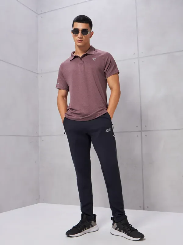 Men Melange Slim Fit Polo T-shirt with DOUBLE COOL - Image 2