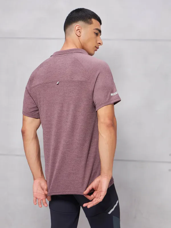 Men Melange Slim Fit Polo T-shirt with DOUBLE COOL - Image 3