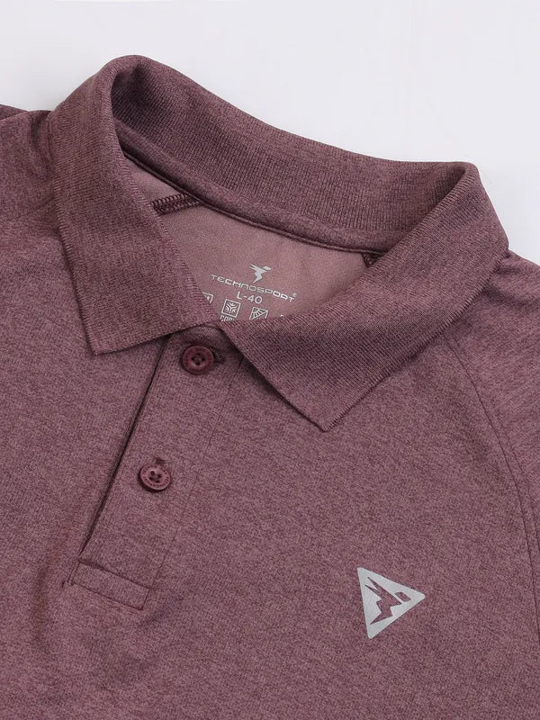 Men Melange Slim Fit Polo T-shirt with DOUBLE COOL - Image 6