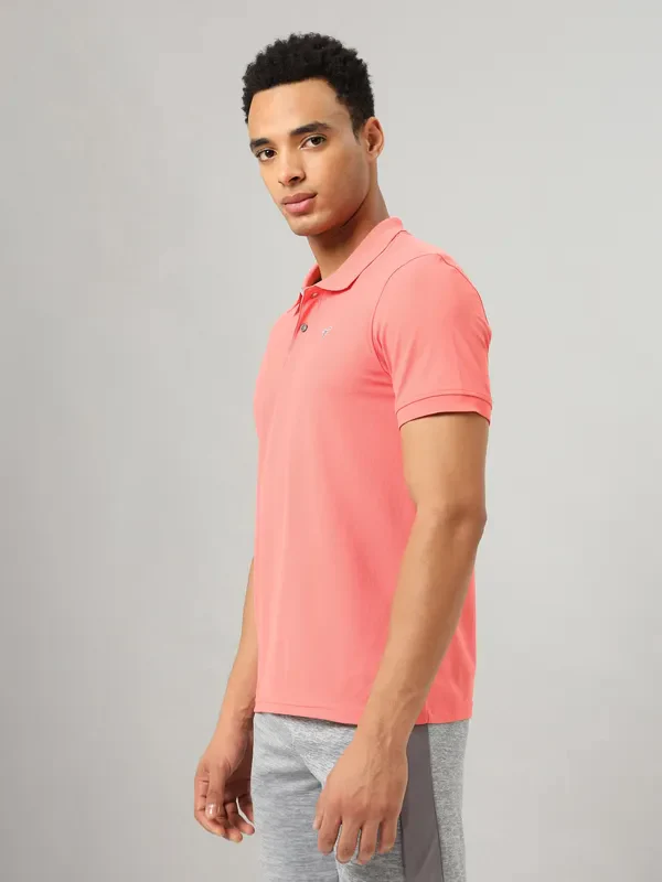Men Solid Slim Fit Polo T-shirt with MATPIQ - Image 4