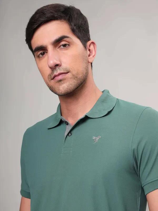 Men Solid Slim Fit Polo T-shirt with MATPIQ - Image 6