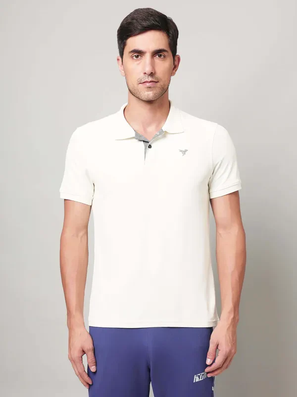Men Solid Slim Fit Polo T-shirt with MATPIQ - Image 2