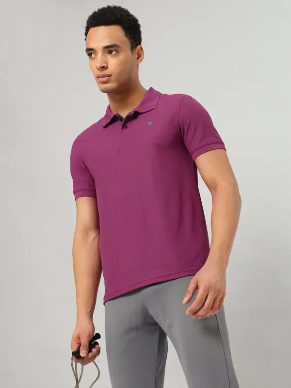 Men Solid Slim Fit Polo T-shirt with MATPIQ - Image 5