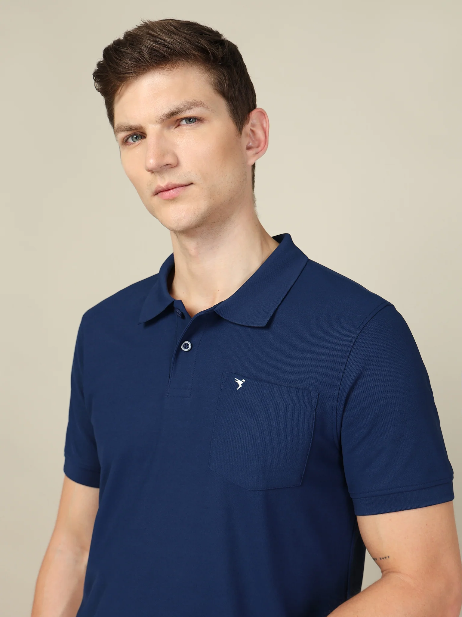 Men Solid Slim Fit Polo T-shirt with MATPIQ - Image 6