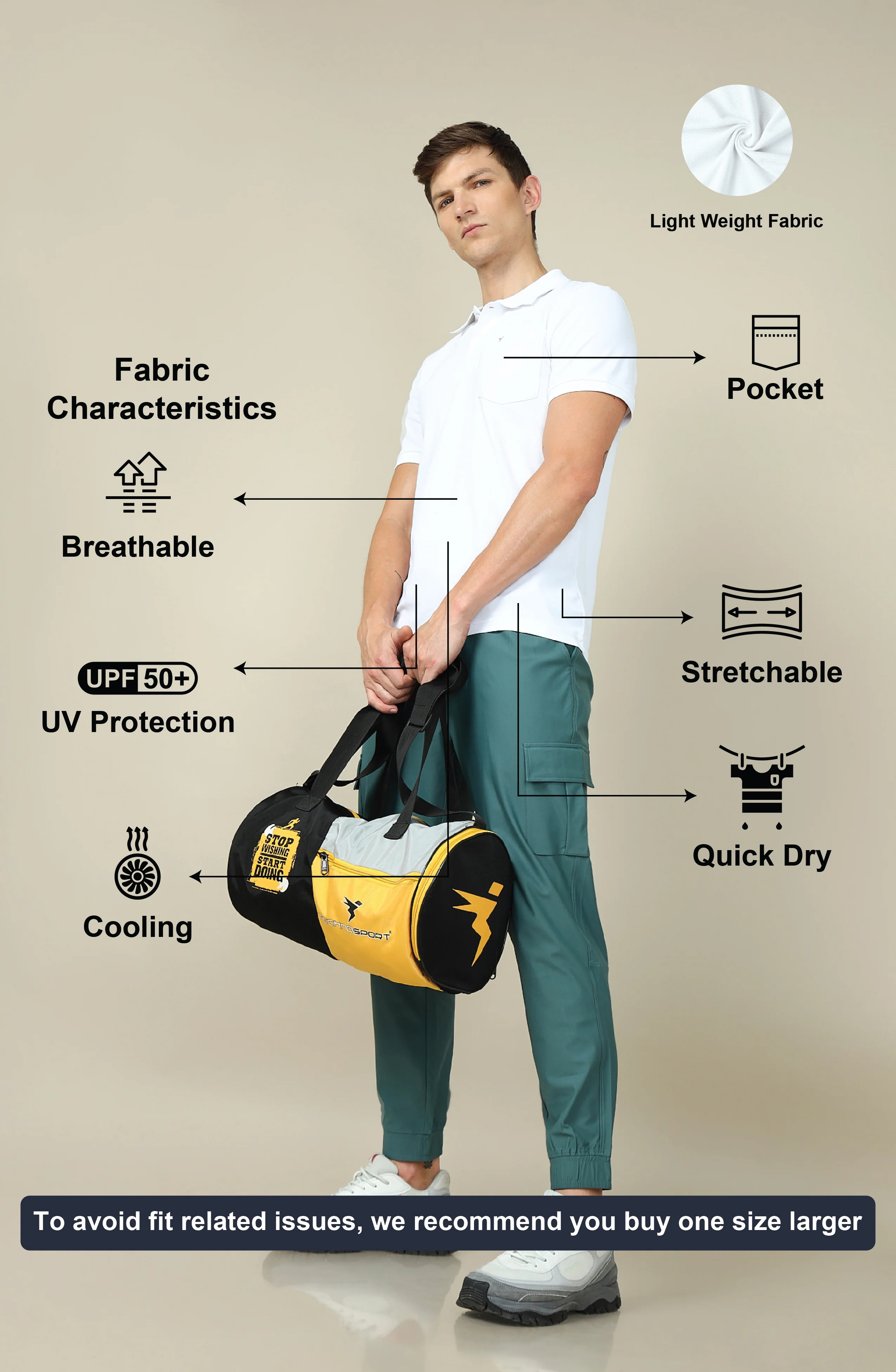 Men Solid Slim Fit Polo T-shirt with MATPIQ - Image 4