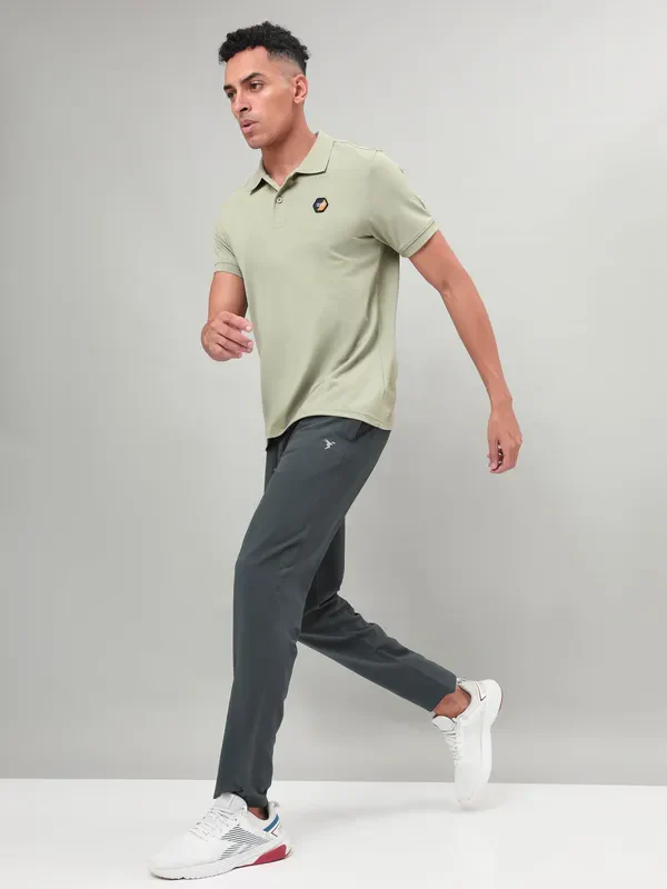 Men Self Design Slim Fit Polo T-shirt with MATPIQ - Image 4