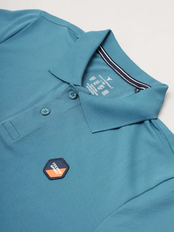 Men Self Design Slim Fit Polo T-shirt with MATPIQ - Image 7