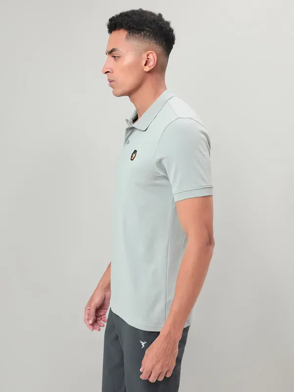 Men Self Design Slim Fit Polo T-shirt with MATPIQ - Image 4