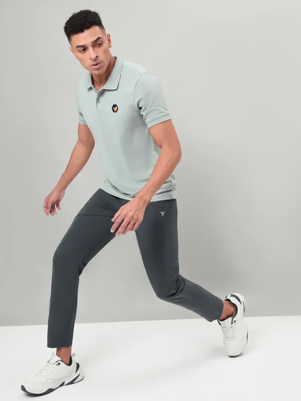 Men Self Design Slim Fit Polo T-shirt with MATPIQ - Image 5