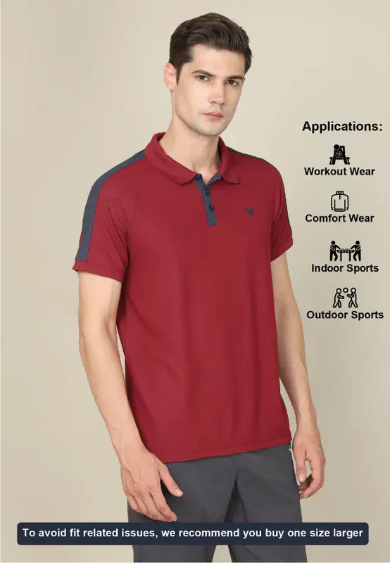 Men Colorblock Slim Fit Polo T-shirt with MATPIQ - Image 5