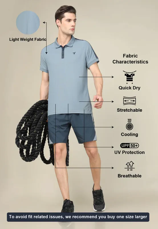 Men Colorblock Slim Fit Polo T-shirt with MATPIQ - Image 5