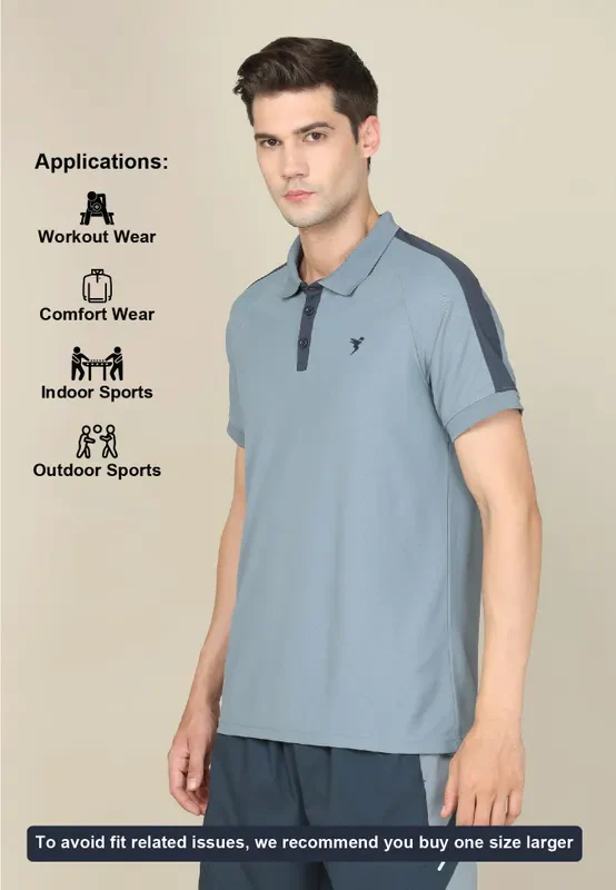 Men Colorblock Slim Fit Polo T-shirt with MATPIQ - Image 6