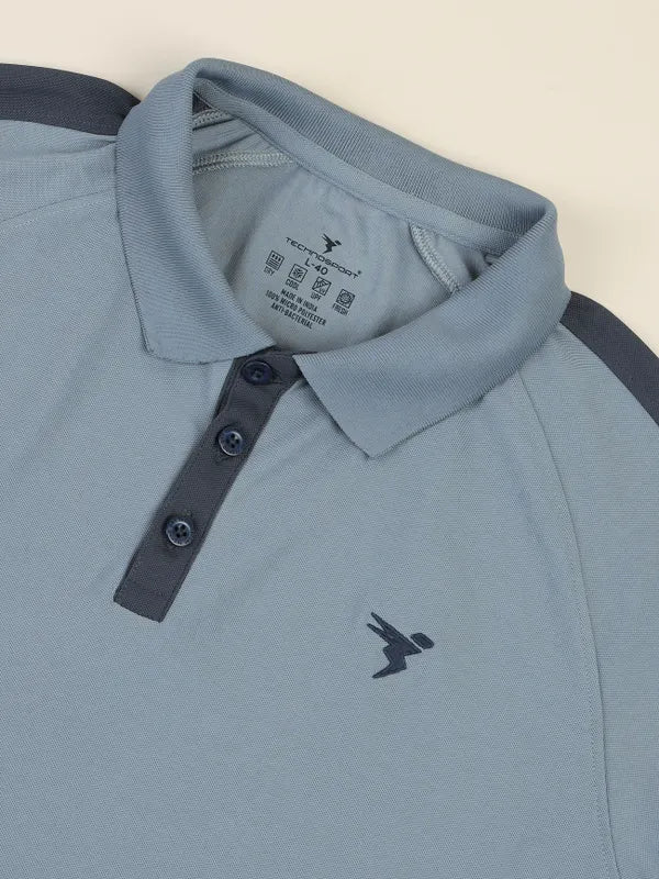 Men Colorblock Slim Fit Polo T-shirt with MATPIQ - Image 7