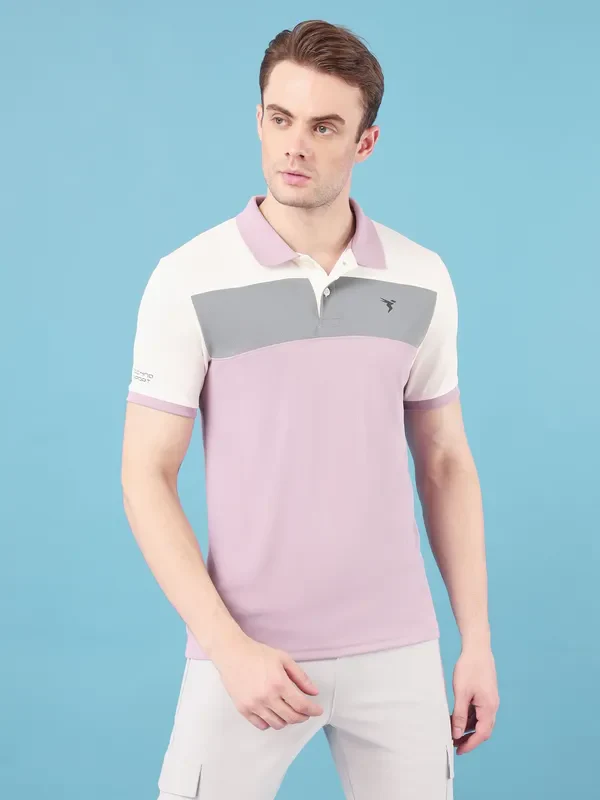 Men Colorblock Slim Fit Polo T-shirt with TECHNO COOL+