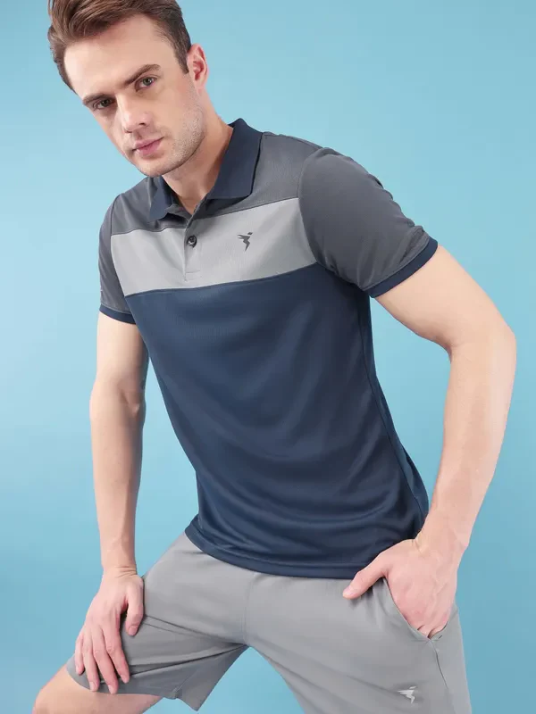 Men Colorblock Slim Fit Polo T-shirt with TECHNO COOL+ - Image 6