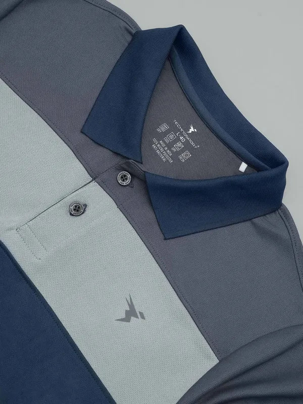 Men Colorblock Slim Fit Polo T-shirt with TECHNO COOL+ - Image 7
