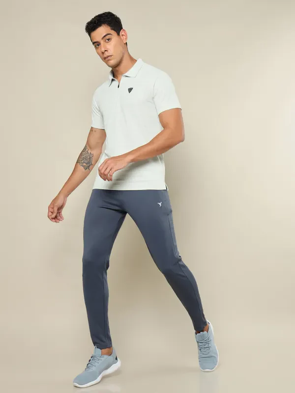 Men Self Design Regular Fit Polo T-shirt with MATPIQ - Image 3