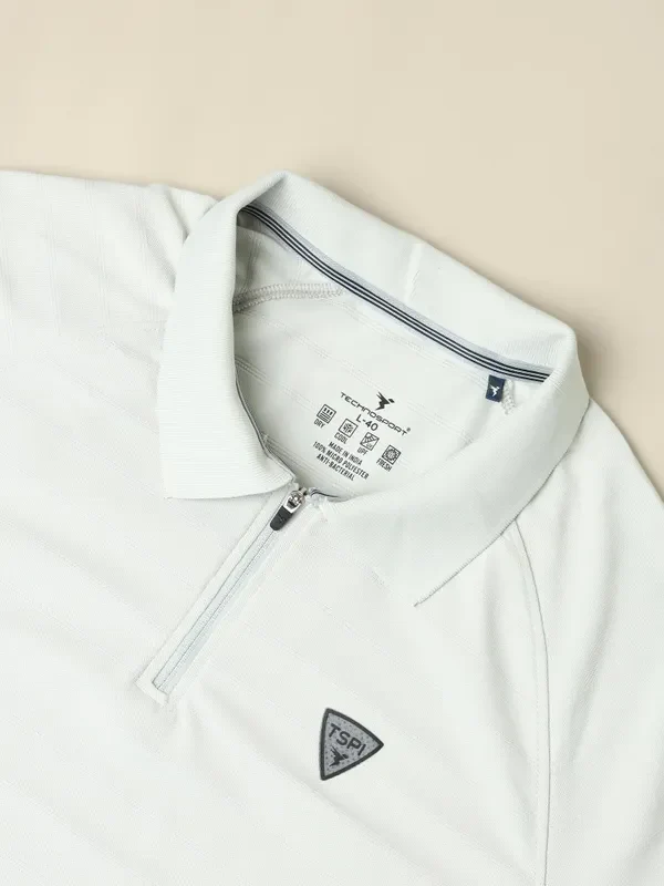 Men Self Design Regular Fit Polo T-shirt with MATPIQ - Image 7