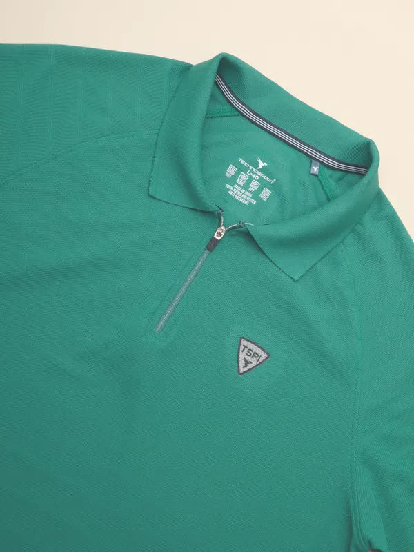 Men Self Design Regular Fit Polo T-shirt with MATPIQ - Image 7