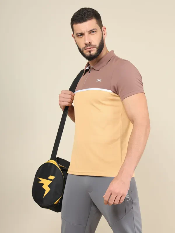 Men Colorblock Slim Fit Polo T-shirt with TECHNO COOL+ - Image 2