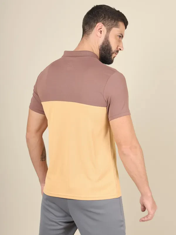 Men Colorblock Slim Fit Polo T-shirt with TECHNO COOL+ - Image 3