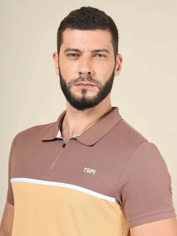 Men Colorblock Slim Fit Polo T-shirt with TECHNO COOL+ - Image 6