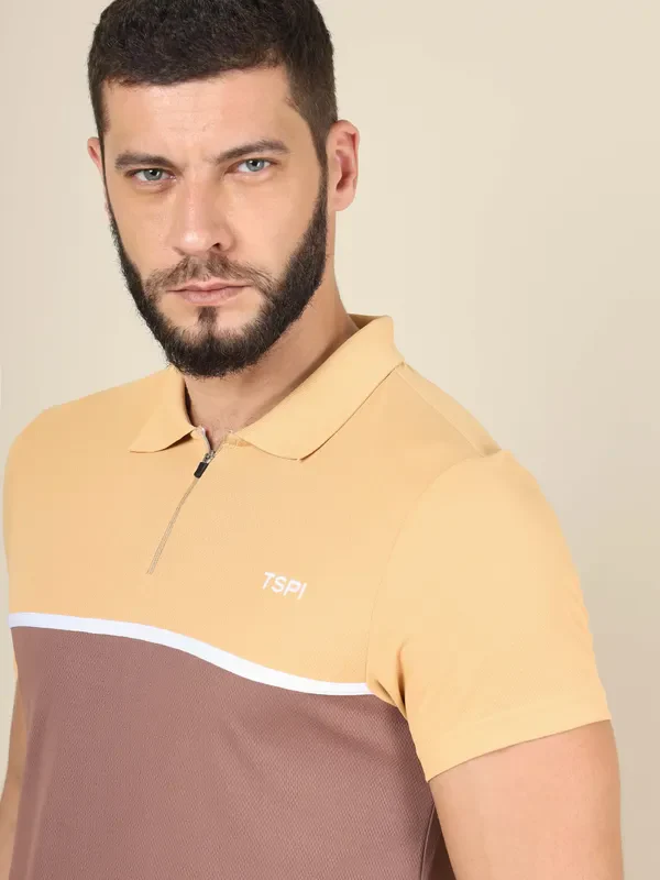 Men Colorblock Slim Fit Polo T-shirt with TECHNO COOL+ - Image 6