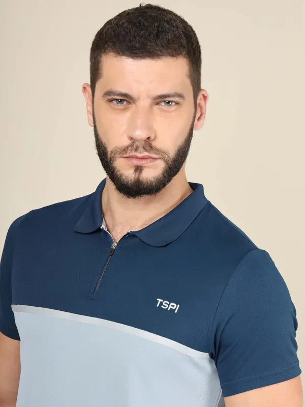 Men Colorblock Slim Fit Polo T-shirt with TECHNO COOL+ - Image 6